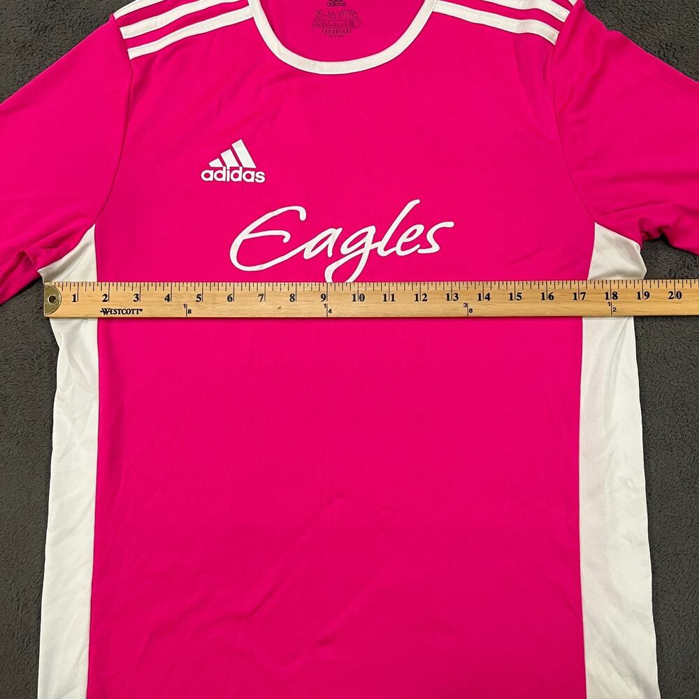Adidas Eagles Entrada 18 Bright Pink Activewear Short Sleeve Jersey Youth Sz XL - Picture 5 of 9